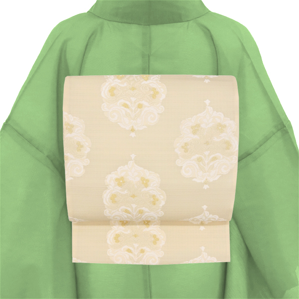 オンラインカタログ]洛陽織物 夏袋帯 ベージュ 生成り色 絽袋帯 西陣織