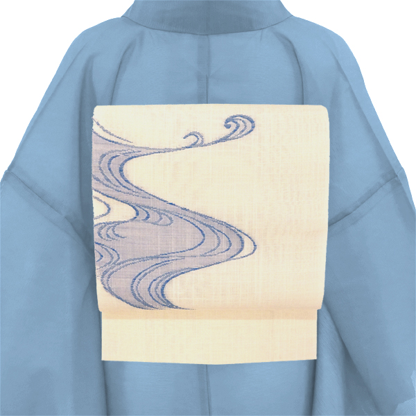 オンラインカタログ]七野 宮岸織物 麻名古屋帯 西陣織 白色 アイボリー
